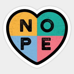 Nope Anti Valentine Heart Sticker